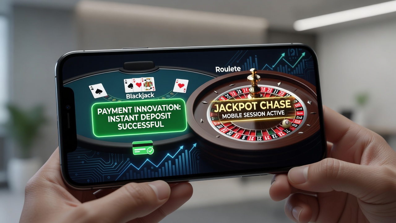 Close-up of roulette mobile interface with digital wallet payment confirmation screen